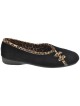 Pantoufles ballerines microfibre fantaisie léopard BESNARD