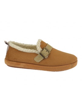 Pantoufles chaudes doublées camel BESNARD