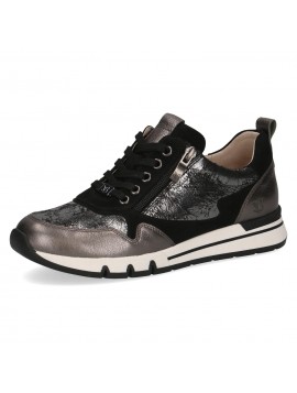 Baskets en cuir noires et grises CAPRICE
