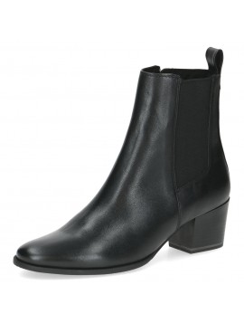 Bottines noires en cuir lisse avec élastique CAPRICE