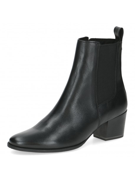 Bottines noires en cuir lisse avec élastique CAPRICE