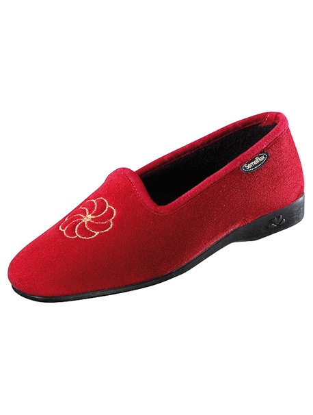 Chausson motif fleur Rouge SEMELFLEX