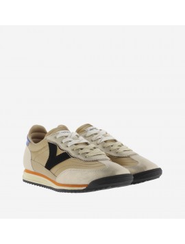 Sneakers Femme beige noir Vintage VICTORIA