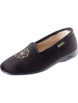 Chausson Daisie Noire motif fleur SEMELFLEX