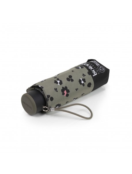 Parapluie mini slim leopard Kaki Isotoner