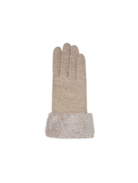 Gants beiges tactiles tissu lainé Isotoner