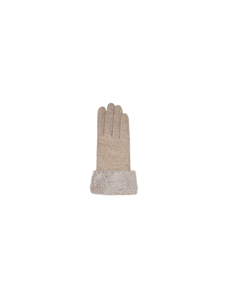 Gants beiges tactiles tissu lainé Isotoner