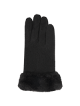 Gants noirs fourrure tissu lainé isotoner