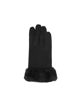 Gants noirs fourrure tissu lainé isotoner