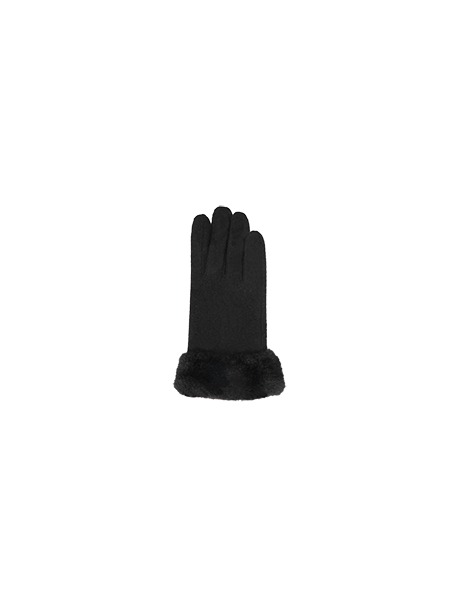 Gants noirs fourrure tissu lainé isotoner