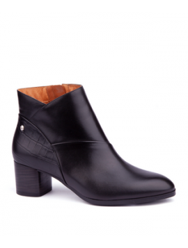Bottines à talons cuir noire PIKOLINOS