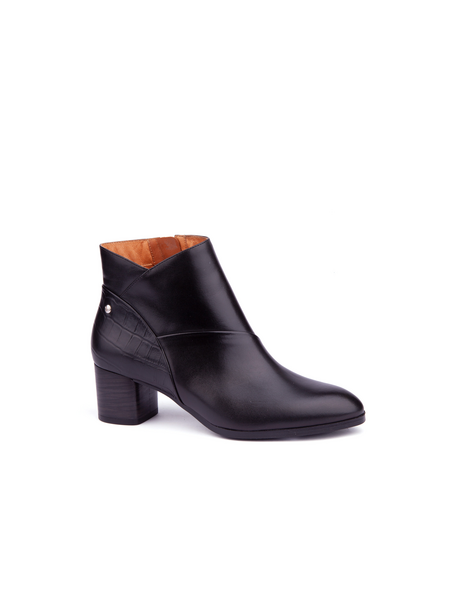 Bottines à talons cuir noire PIKOLINOS
