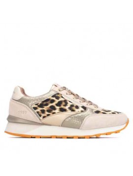 Sneakers femmes retro animalier Teddy Smith beiges