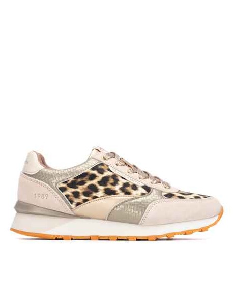 Sneakers femmes retro animalier Teddy Smith beiges