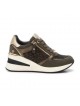 Baskets montantes kaki femme fermeture éclair XTI
