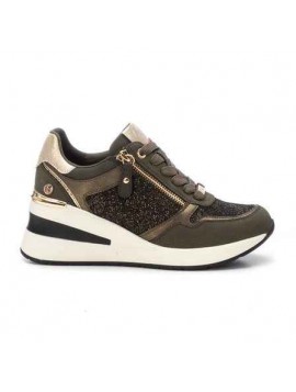 Baskets montantes kaki femme fermeture éclair XTI