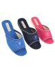 Pantoufles mules Besnard Patrizia en éponge avec logo brodé – bleu, marine et fuchsia (Miclaure)