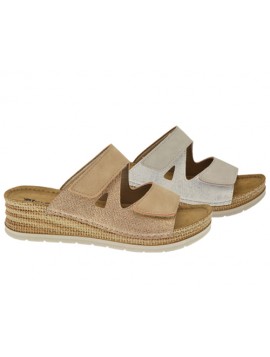 Mules compensées Besnard Patrizia à semelle corde et brides ajourées – beige et écru (Miclaure)