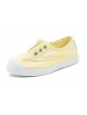 Baskets Cienta femme en toile jaune pastel à œillets, semelle blanche (Miclaure)