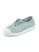 Baskets Cienta femme en toile vert d’eau à œillets, semelle blanche (Miclaure)