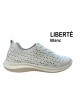Baskets Eoligeros Liberté femme blanches ajourées à lacets, semelle blanche (Miclaure)