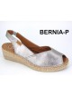 Espadrilles compensées, Tony Pons, modèle Bernia P, femme, métallisée argentée, bride élastique (Miclaure)