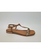 Sandales, Carla Tortosa, femme, cuir brossé, modèle léo, bicolore marron muscade/ imitation léopard, bride boucle avant (Miclaur