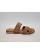 Sandales, Carla Tortosa, femme, cuir brossé, modèle serraje, marron muscade, sans bride (Miclaure)