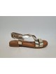 Sandales, Carla Tortosa, femme, cuir, modèle lami platino, dorée, bride boucle (Miclaure)