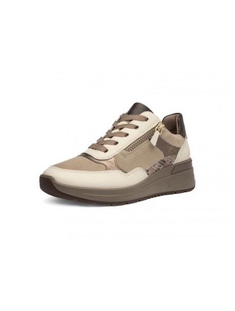 ARA Garda – Baskets compensées femme beige et marron