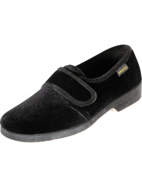 Semelflex Cleo 2 – Chaussons femme à scratch noirs