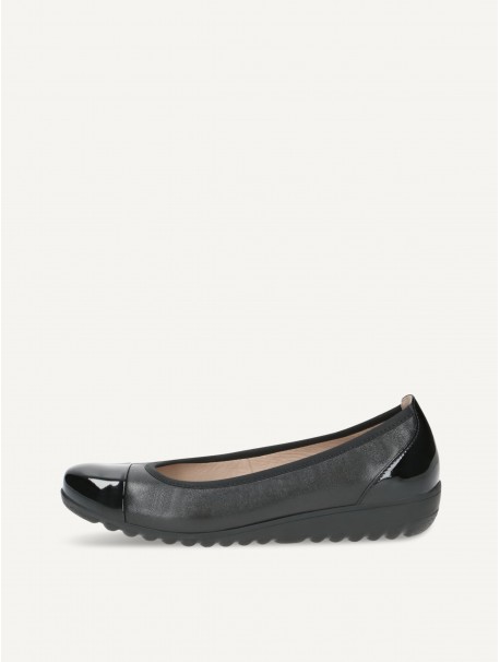 Caprice 9-22103-41 – Ballerines femme noires à bout verni