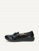 Caprice 9-24708-42 – Mocassins compensés femme noirs vernis
