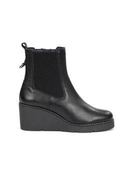 Dorking Lalie – Bottines Chelsea femme noires compensées