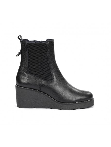 Dorking Lalie – Bottines Chelsea femme noires compensées