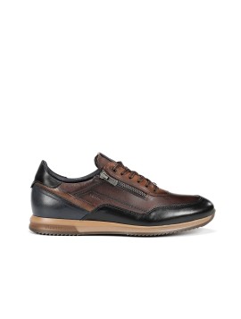 Fluchos Samir F2263 – Baskets homme marron et noires à zip