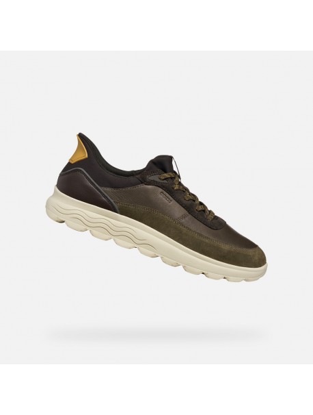 Geox Spherica Plus A – Baskets homme kaki et marron