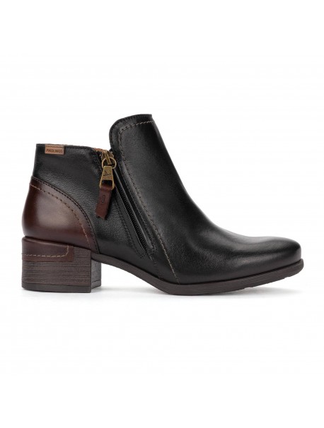 Pikolinos Malaga W6W-8648 – Bottines femme noires à talon et zip