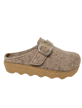 Sabots femme Rohde Foggia-D en feutre beige à boucle