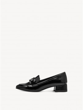 Tamaris 24316-43-001 – Mocassins femme vernis noirs à talon