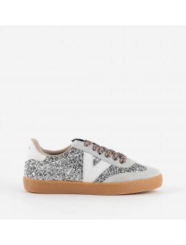 Victoria 1126223 – Baskets femme argentées à paillettes