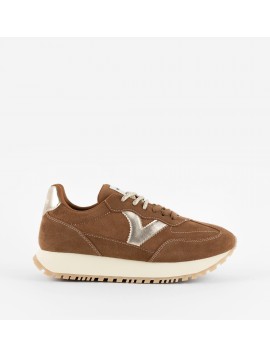 Victoria 1157118 – Baskets femme camel et dorées