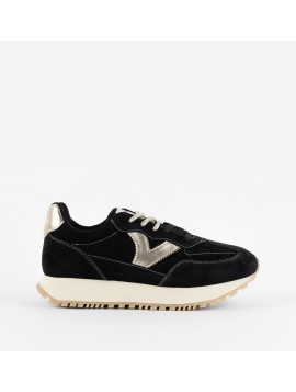 Victoria 1157118 – Baskets femme noires et dorées
