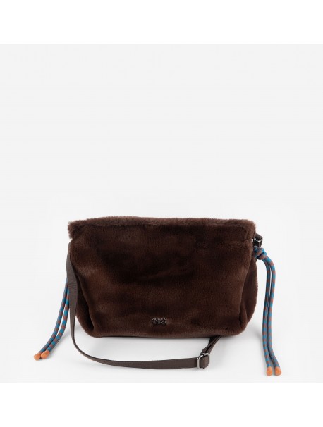 Victoria 9126003 – Sac bandoulière marron en fausse fourrure