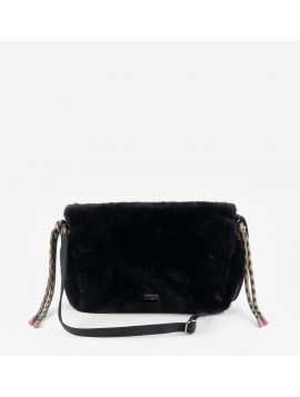 Victoria 9126003 – Sac bandoulière noir en fausse fourrure