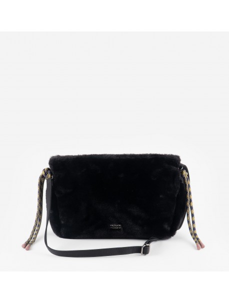 Victoria 9126003 – Sac bandoulière noir en fausse fourrure