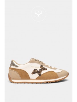 Teddy Smith 121131 – Baskets femme beiges et camel