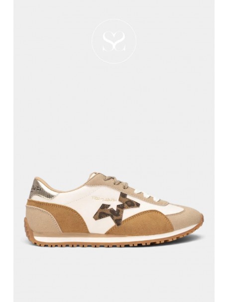 Teddy Smith 121131 – Baskets femme beiges et camel