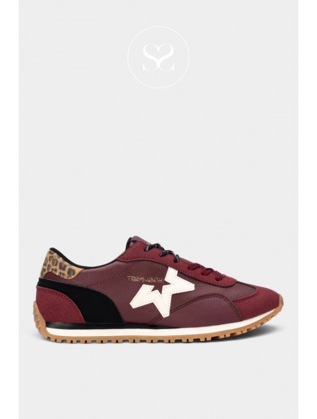 Teddy Smith 121131 – Baskets femme bordeaux motif léopard