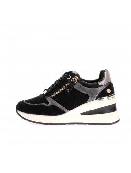 Teddy Smith 144379 – Baskets compensées femme noires à zip